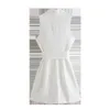 Mode cranté sans manches robes femmes élégant été solide cravate ceinture une ligne robe simple boutonnage Mini 210531