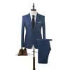 Designs Płaszcz Pant Suit Men Solid Color Wedding Tuxedos dla Slim Fit Mens Garnitury Koreańskie Mody (Kurtki + Spodnie) Męskie Blazery