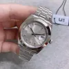 U1 Factory Steel Watches 40MM Diamond Set quadrante bianco lunetta liscia ghiaccio movimento meccanico automatico vetro zaffiro President acciaio inossidabile orologi da polso da uomo nuovo