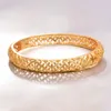 Bangle 1pcs/Lot Etiopian Africa Gold Color Bangles for Women Dubai Bride Armband African Wedding Jewelry Mellanöstern MELV22