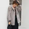 FURE FURK WSZYSTKI STYL STYLE WSZYSTKIE MINK FASY KOBIETA GARE HOUTMED TEMPERIMENT LABIES Casual Jacket Abrigo Mujer Invierno spódnica