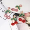 Fashion Sweet Pendant Girl Gift Korean Jewelry Cherry Fruit Simple Crystal Earrings For Women Dangle Earrings