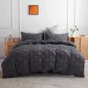 Simple Nordic Solid Plaid 220x240 Duvet Cover Bedding Set Bedclothes Queen King Size Bedspreads 150 Quilt Home