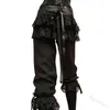 Medieval Retro High-waist Women's Pants Lace Stitching Lace-up Leg-length Five-point Female Creative Trend & Capris