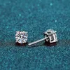 BOEYCJR S925 Classic 4 Prongs 05/1/15ct F color Moissanite VVS Fine Jewelry Diamond Stud Earring With certificate for Women