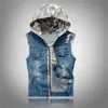 Nya Jackor Mäns Vår Höst Vintage Denim Vest Male Fashion Ärmlös Bomull Top Jackor Hole Jeans 80s Brand Waistcoat Stor storlek