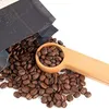 Trä kaffescoop med väska klipp matsked massivt bok trä mätning scoop tea kaffeböna sked klipp present grossist daw223