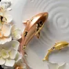 Chinese Creative Flowers Fish Carved Wall Living Room Three-dimensional Craft Clock Home Decoration Sticker 210414