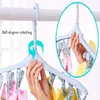 Clip support de séchage sous-vêtements chaussettes en plastique Portable salles de bains cintre en tissu avec Clips détachables cintres supports