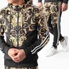 2021 Nowy styl Dwuczęściowy zestaw Bluza + Spodnie Mężczyźni Dres Sutu Garnitury Casual Streetwear Męskie Stroje Sportowe Garnitury Dres Ustaw G1217