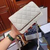 Designer- classic fashion golden ball chain buckle leather small casual messenger bags lady wallet