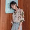 Bluzki Kobiety Chic Japonia Drukuj Projekt Lato Vintage Femme Zabawne Koszule Top Stylowe Wszystkie Dopasowanie Harajuku Daily Ladies Streetwear H1230