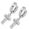 1 par casual cross form droppörhängen Micro Pave Cubic Zircon Earring Men Women Fashion Jewelry for Gift1175213