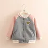 Fashion 2-10 Years Children Clothing Color Patchwork Baby Kids Outwear Full Print Mandarin Collar Girls Plus Velvet Jacket 210701