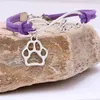 Metal Infinity Love Dog Paw Charm Armband Bangle Cuff For Women Kids Fashion Jewelry Gift Blue Purple Black White