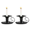Candle Holders 2 Pcs Retro Metal Candlestick Modern Home Decoration Glamorous Chic Wedding Table Decor Desktop Accessories