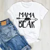 Camiseta para mujer Lady Lady Béisbol Mamá Leopardo Fútbol Imprimir Ladies Verano T Tshirt Para Mujer Femenina Top Camisa Ropa Gráfico