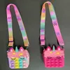 Favor de fiesta Burbuja sensorial Bretelle Bolso de hombro Correas para teléfono móvil Empuje con el dedo Estuche para teléfono Cambio Monedero Descompresión Unicornio Juguetes para niñas Niños