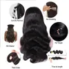 Jedwabny prosty 360 Pełne koronkowe przednie peruki ludzkie włosy Pre -Stucked Natural Black Color z dziecięcym włosami 233Q