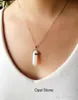 Fassion bullet vorm kettingen sieraden echte amethist natuurlijke kristallen quartz genezingspunt chakra kraal edelsteen opaal stenen hanger ketting wcw082