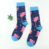 Chaussettes bonneterie PEONFLY femmes Harajuku coton peigné mignon fou heureux dessin animé doux drôle nouveauté rose éléphant Calcetines Hombre