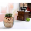 6pcs Ceramic Owl Flower Pots Planters Flowing Glaze Base Serial Set Ceramic Planter Desk Flower Pot Cute Design Succulent Plante 210401