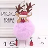 Christmas Gift Keyring Plush Keychain Pendant Cartoon Elk Luggage Decoration Key Chain Party Ornaments 12 colors Wholesale