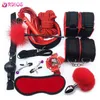 NXY Взрослые Игрушки VRDIOS BDSM Секс Бондаж Набор наручников GAG Whip NipPleclamps Эротические игрушки для женщин Пары Магазин Анальный блок-хвост 1130