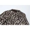 Primavera Leopard Camisas Corrente Impressão Listrada Mulheres Branco Bolinhas Chiffon Blusas Tops 210421