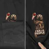 Tessffel Newfashion Movie Animal Bear Pocket Grappige Harajuku Mannen / Dames Unisex Zomer Casual Katoen T-shirts Tee Korte Mouwen G1222