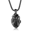 (23mm*35mm) Open Anatomical Organ Heart Pendant Men Stainless Steel Urn Memorial Locket Necklace Chain 21.6 inch Black silver gold