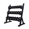 Hexagonal Round Head Rubberized Electroplating Dumbbell Set A-Type Rack Multi-Layer Storage Dumbbells