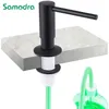 Samodra liquid Soap Dispenser With Extension Tube Kit Brass Pump Head For Kitchen Sink Bathroom accessories Black dispenser 211206