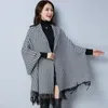 Women's Trench Coats Women's 2022 Spring And Autumn Shawl Knitted Scarf With Sleeves Cardigan Sweater Female Tassel Bat Sleeve Fashion