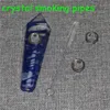 Pipe à fumer naturelle Pipes en pierre de cristal pour tabac à fumée Quartz guérison HandPipes Carb Hole GemstonePipe Tower Point
