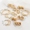 Trendy Gold Metall Tropfen Ohrringe für Frauen Vintage Twist Geometrische Aussage Ohrring Partei Schmuck Großhandel