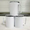 10oz sublimação canecas com alça de aço inoxidável de parede dupla tumbler DIY em branco caneca de café presente