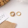 Винтажная прозрачная смола акриловая кореначная цепная кольца для женщин красочные геометрические круглые кольца набор ювелирных аксессуаров