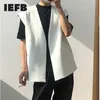 IEFB Men's Causal White Vest Cool Sleeveless Cardigan Waistcoat Korean Streetwear Fashion Mans Clothing 9Y6609 210524