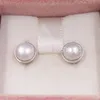 Andy Jewel Authentic 925 Sterling Silver Studs Элегантная красота белая жемчужина подходит для европейских украшений в стиле Пандоры