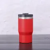 12oz Tumbler 2 i 1 CUR CUP kan kylare med två lock Rostfritt stål Vattenflaska Isolering Kaffe Kopp Seaway LLF12336