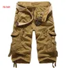 Men's Street Shorts Man Cargo Cotton Summer Multi-Pocket Workout Military Casual Pants Fashion Brand Clothing Plus Size Not Belt P0806