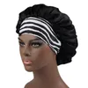 Trendig Satin Wide Brim Stretch Band Nightcap Oversized Afrikansk kvinna Leopard Print Elasticitet Hårvård Hatt Sova Bonnet