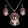 Earrings Necklace Women St Bernard Jewelry Set Lovers Pet Dog3938290