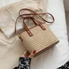 Handtasche Einkaufstaschen Stroh Strand Einkaufstasche Handgewebte Damen Schulter Reise Shopper Weben Umhängetasche Bohemian