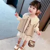 Pullover Teenmiro Girls Clothes Set Children Pure Color Western Style Lace Dress Kids Knitted Cardigan Vest Teen Girl Birthday Out2789415