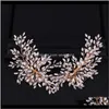 Biżuteria Rose Gold Wedding Clip Bridal Rhinestone Hair Akcesoria HEAPIECESHANDMADE PERLL BED BED BRINDS I BRIDESMAI 145 C YVXAR