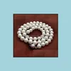 Beaded Necklaces & Pendants Jewelry Wholesale 8-9Mm White Flawless Perfect Circle Glare Natural Pearl Necklace S925 Sier Buckle Drop Deliver