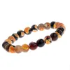 Naturliga vulkaniska stenarmband 8mm Kvinnor Beaded Färgglada 7 Chakra Yoga Balans Pärlor Buddha Bön Elastisk Armband Mode Mäns Smycken Gåvor