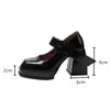 리모시 패션 스퀘어 발가락 메리 제인 플랫폼 신발 여성 검은 발목 스트랩 하이힐 펌프 여성 특허 가죽 청키 신발 21034604632